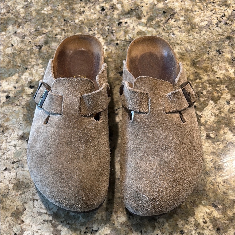 Birkenstock Tan Slippers with Cork Footbed